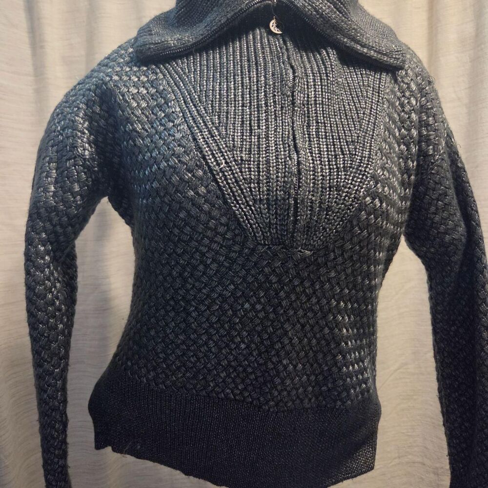 White House Black Market Charcoal Oversized Collar Jumper